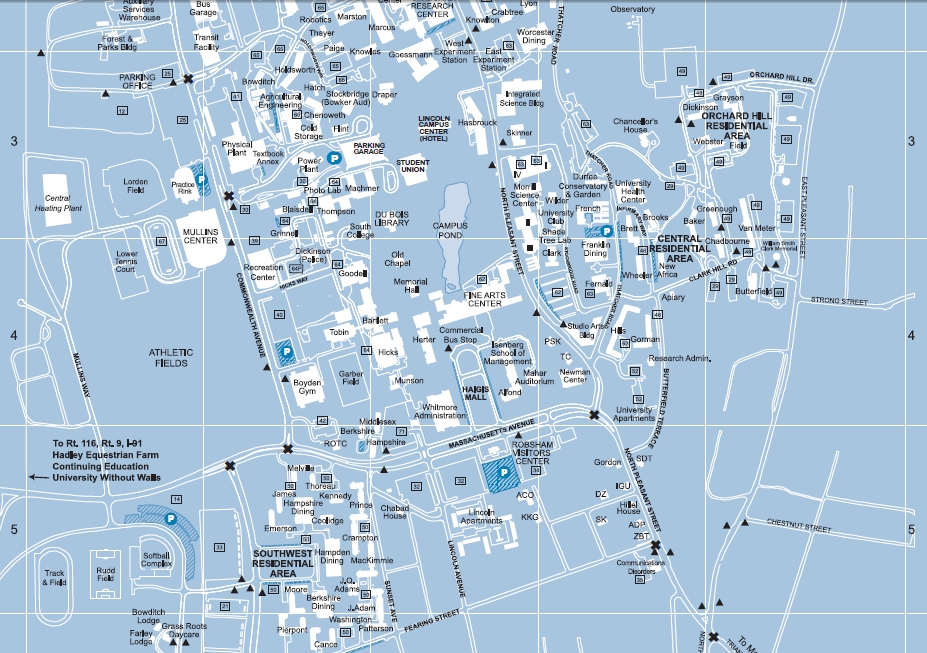 Umass Amherst Campus Map United States Map